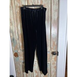 Bob Mackie Wearable Art Loose Velvet Pants Sz L Pull On Wide Leg